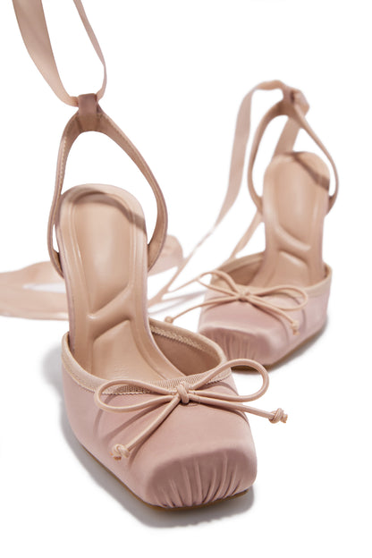 Alahna Ballet Lace Up Heels - Blush