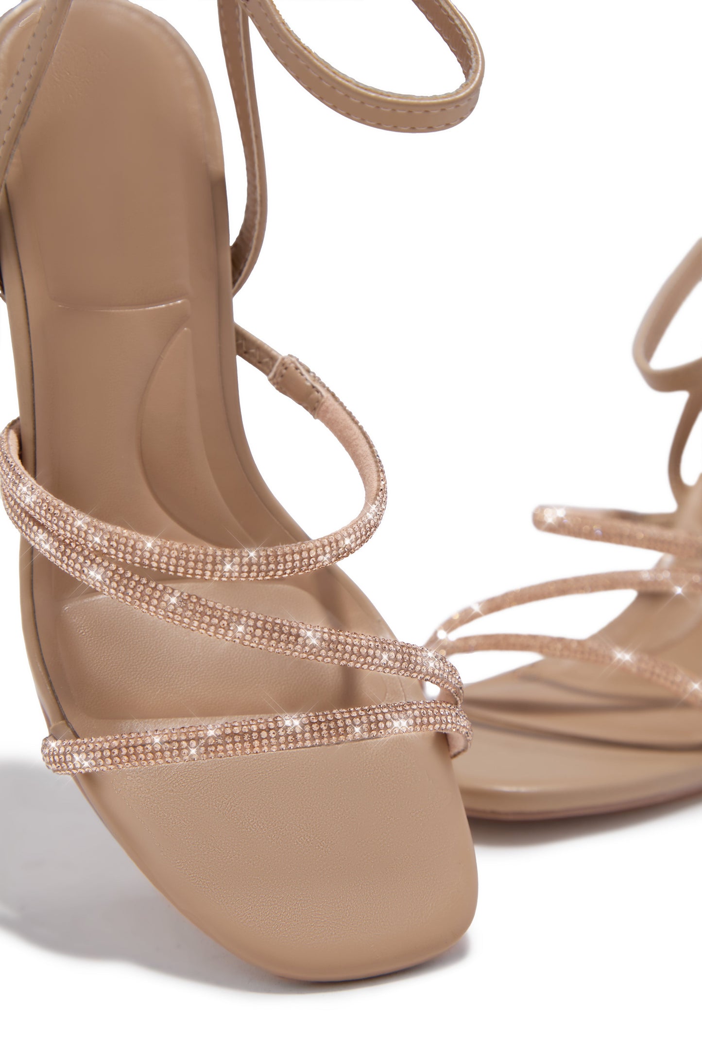 Annalise Embellished Mid Heels - Nude