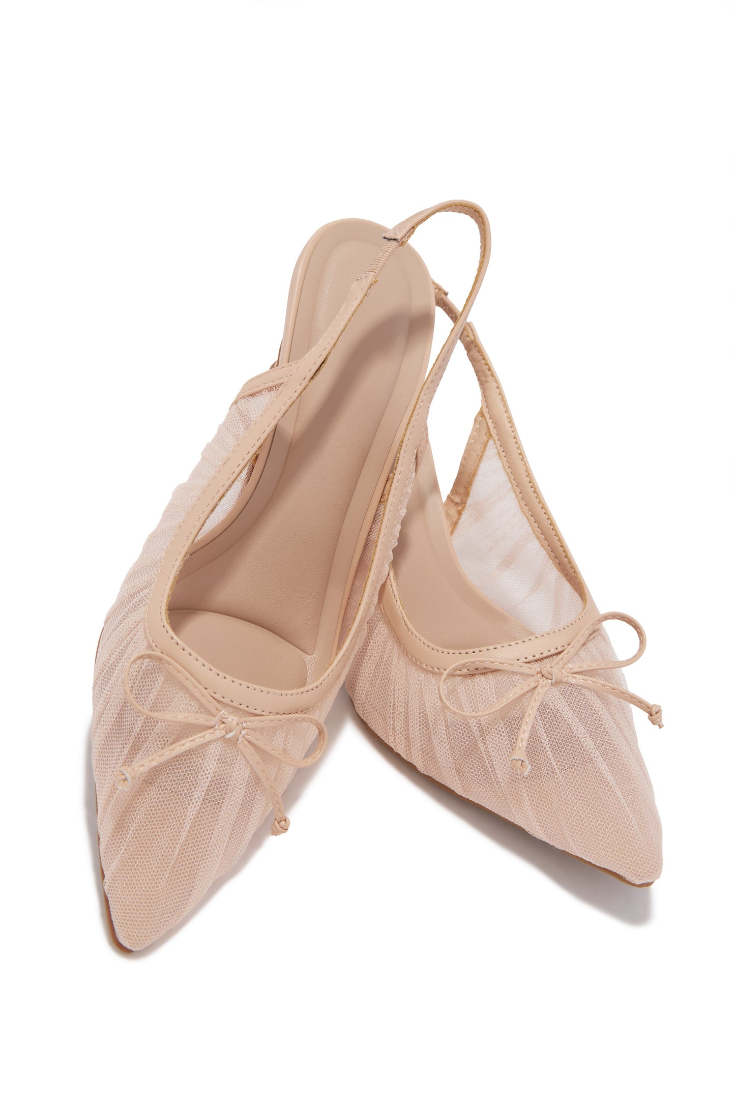 Daphne Slingback Mid Heel Pumps - Nude