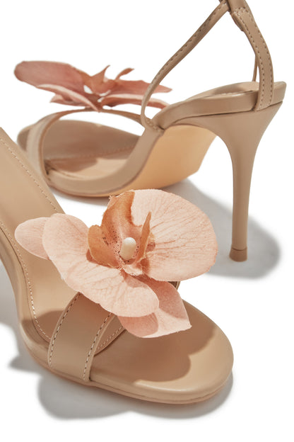 Vacay Getaway Lace Up Single Sole Heels - Nude