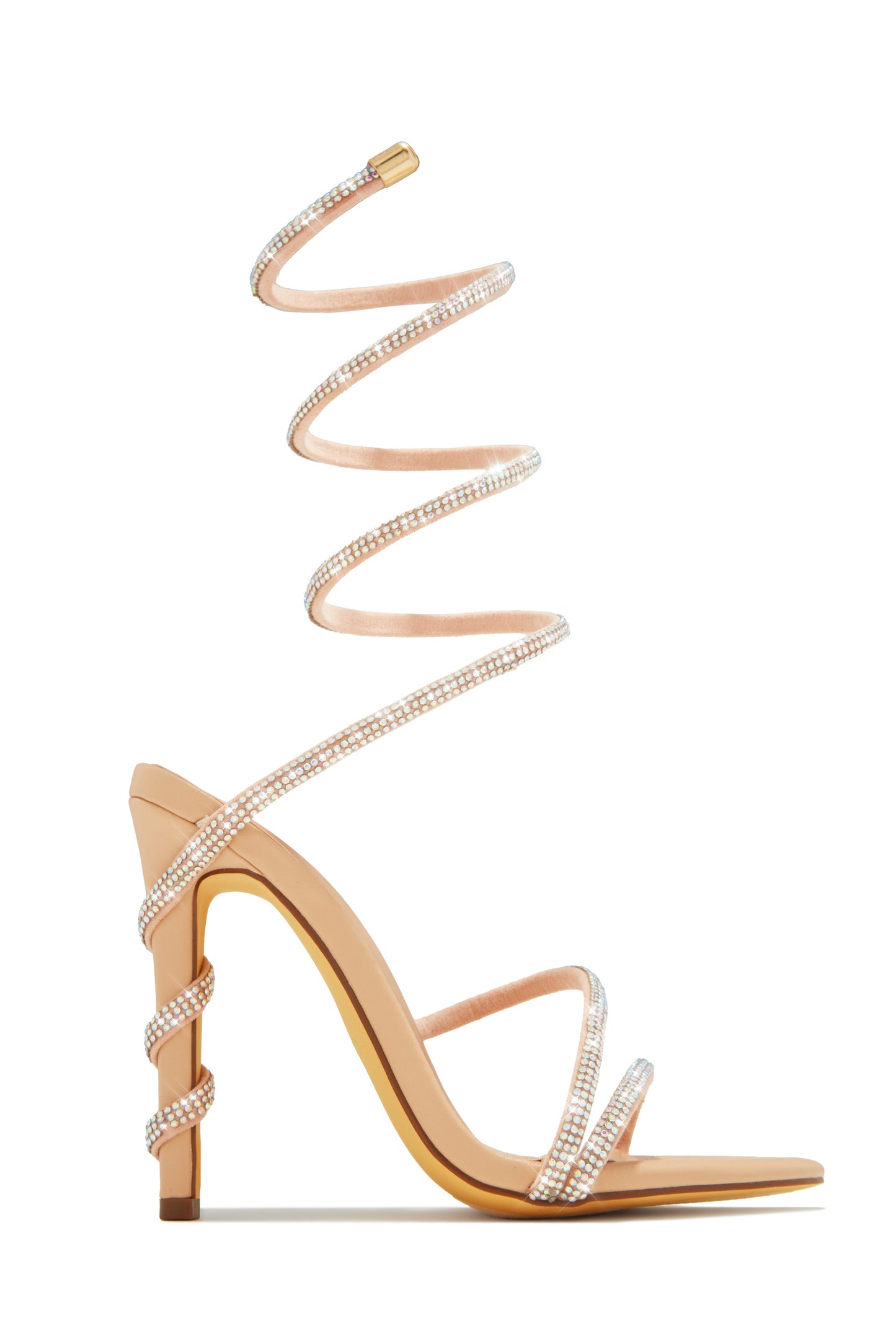 Andria Embellished Around The Ankle Coil Heels - Pink