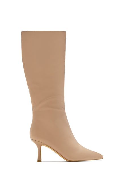 Jaylin Mid Heel Boots - Nude