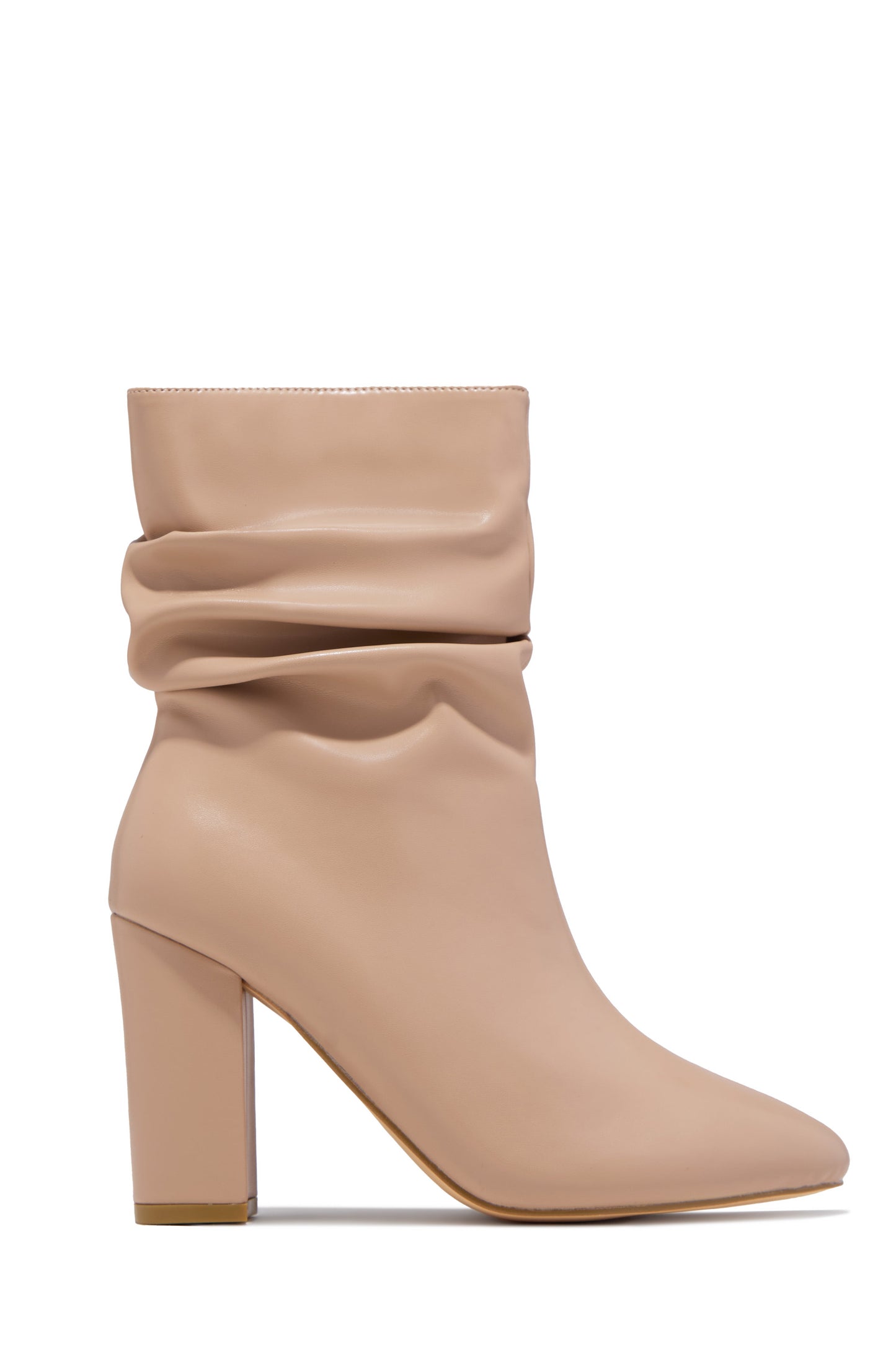 Sharon Block Heel Ankle Boot - Nude