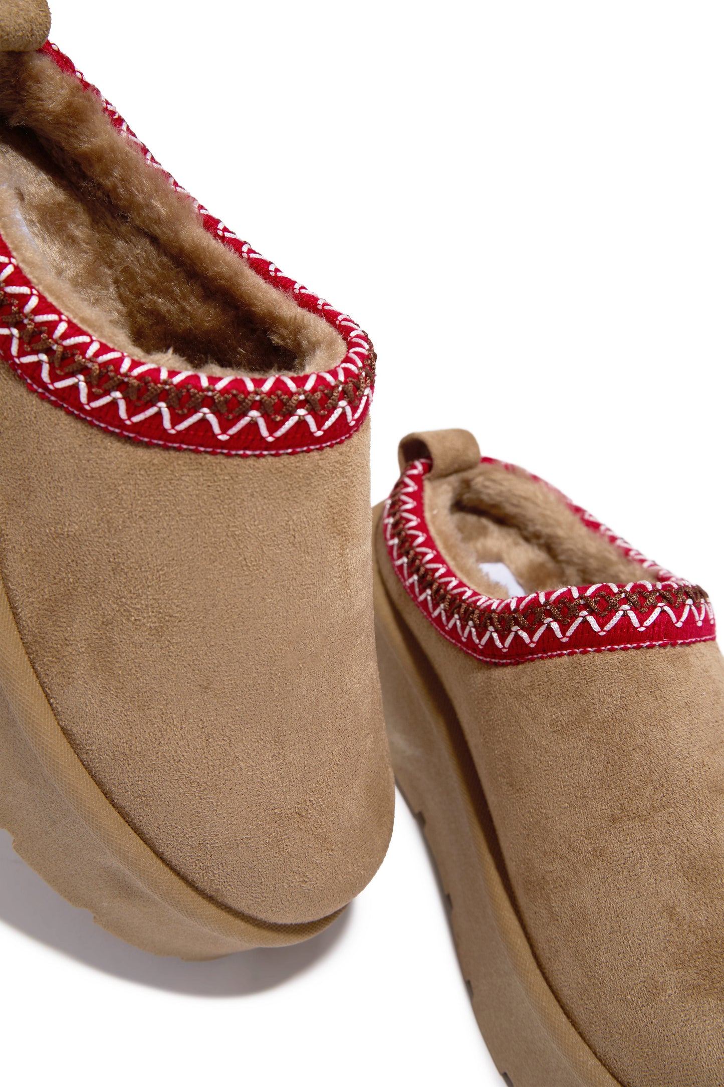 Cozy Weather Slip On Platform Flats - Oatmeal
