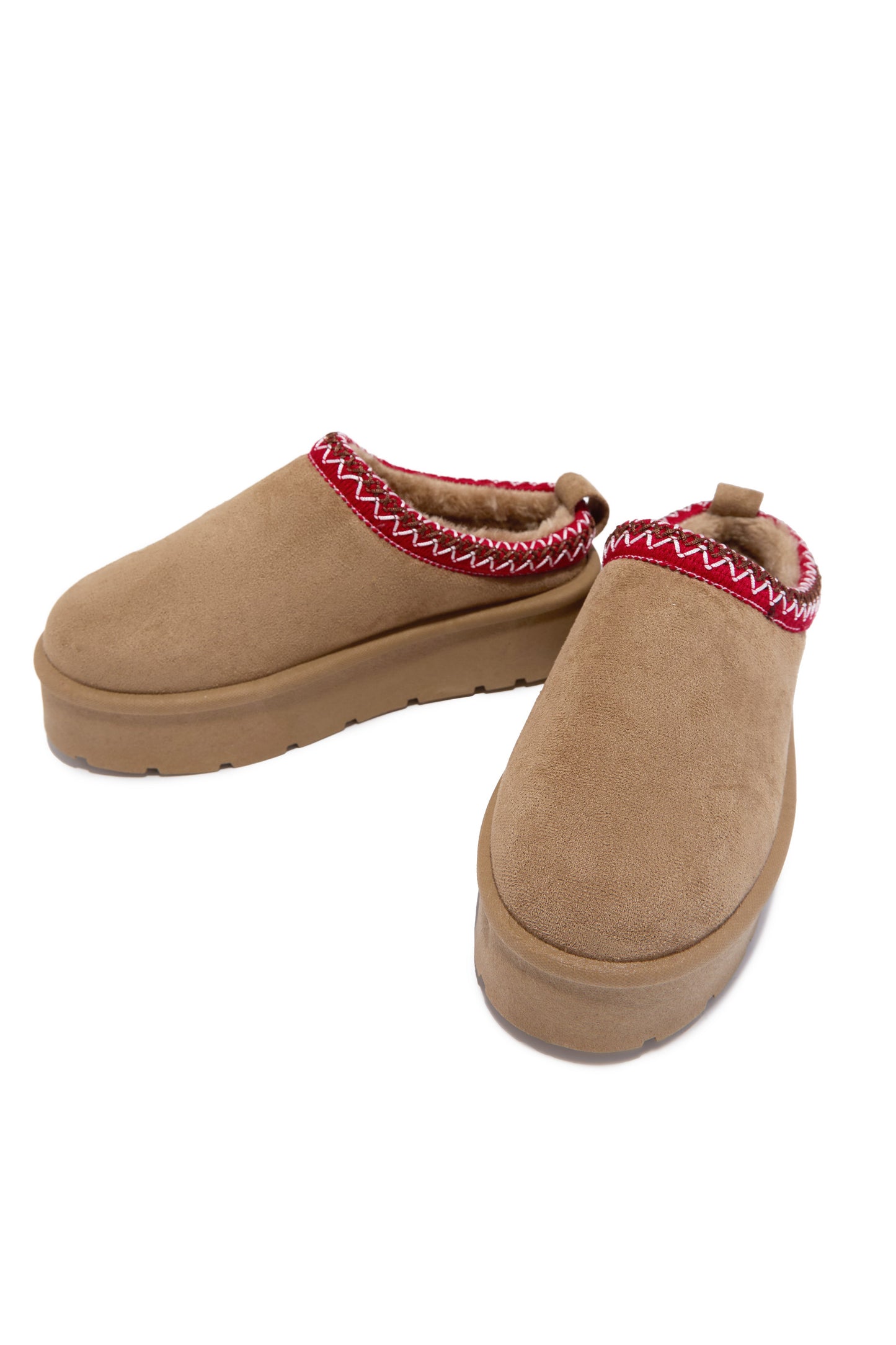 Cozy Weather Slip On Platform Flats - Oatmeal