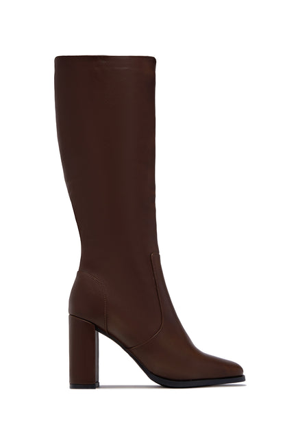 Paula Block Heel Boots - Brown