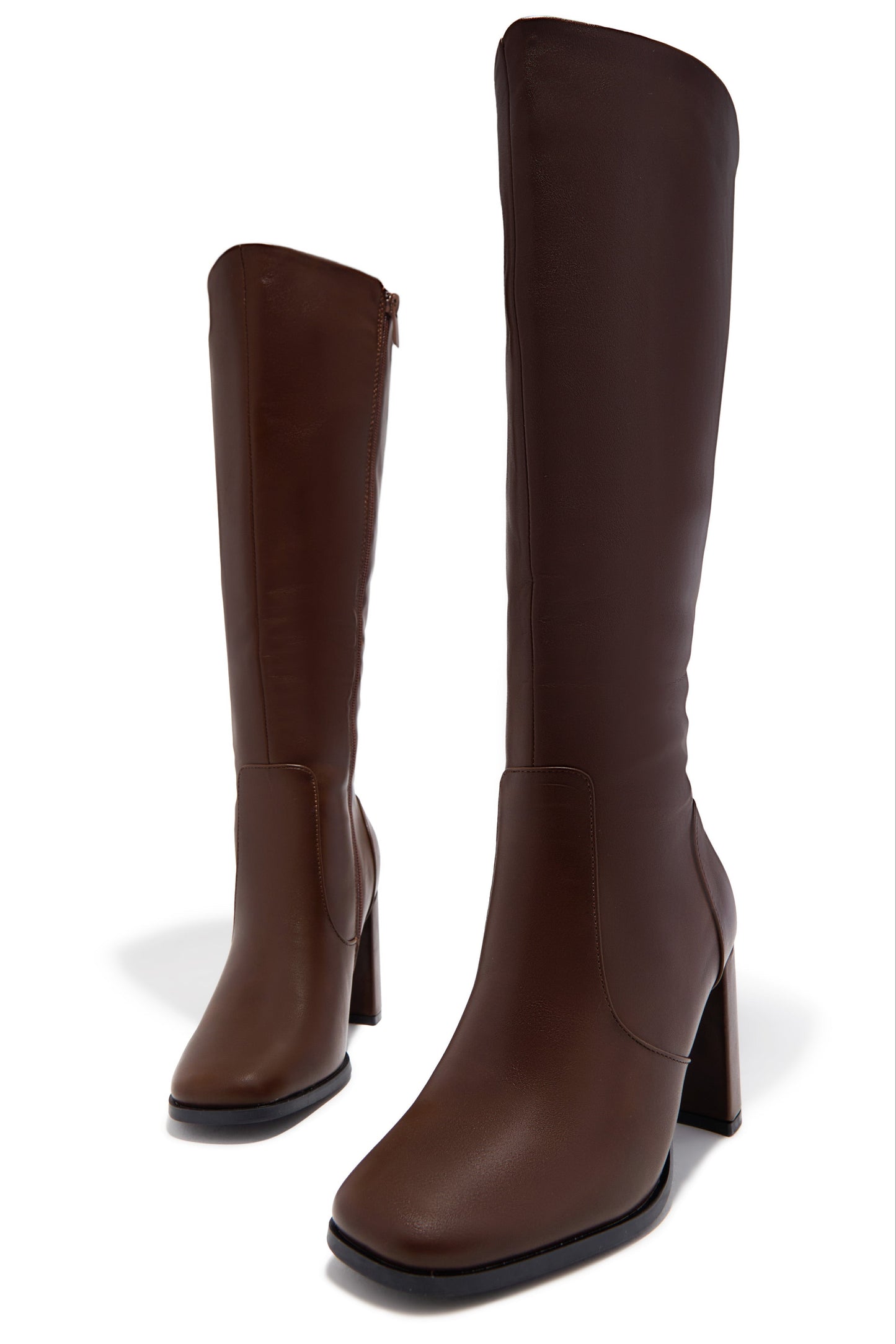 Paula Block Heel Boots - Brown