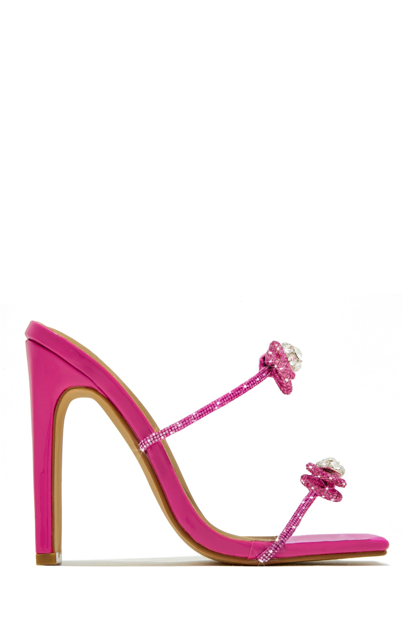 Life Is A Party Embellished High Heel Mules - Pink