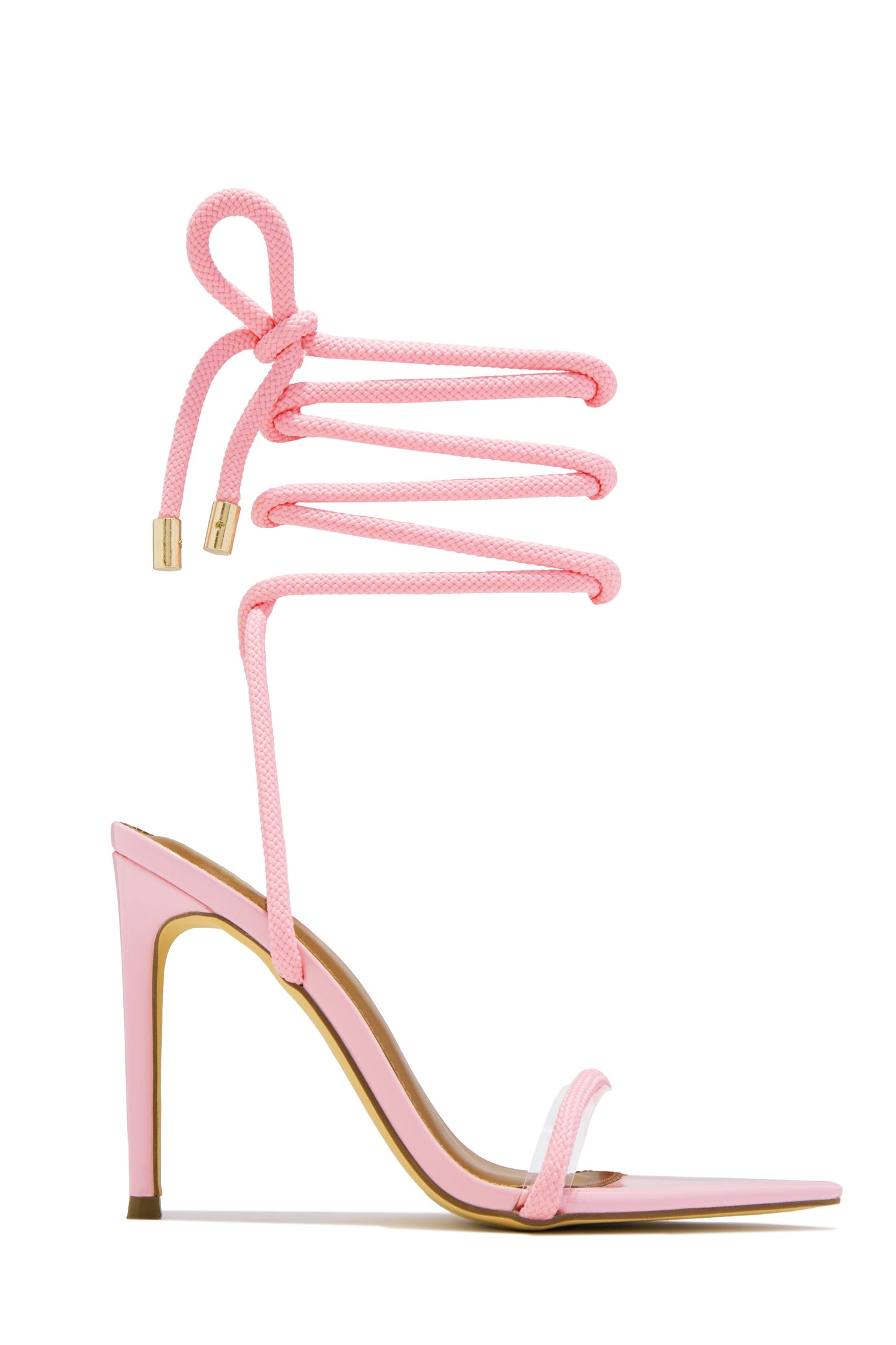 Valeria Lace Up High Heels - Pink