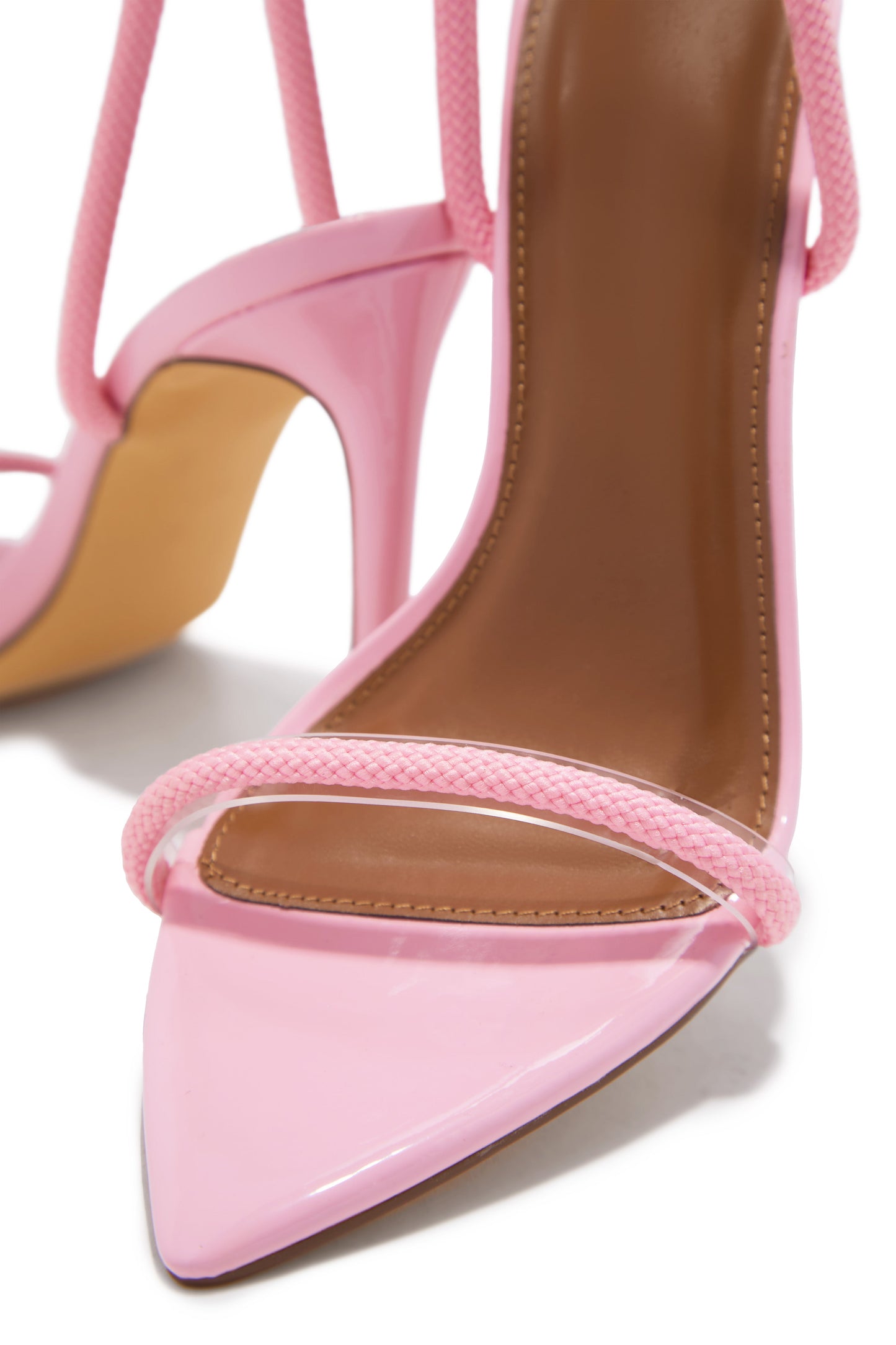Valeria Lace Up High Heels - Pink