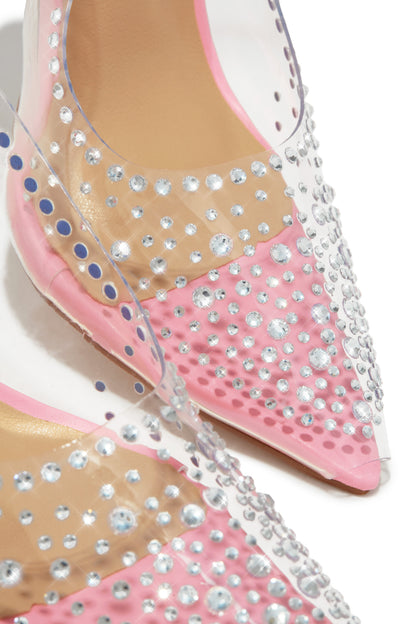 Gianella Embellished Slingback Pump Heels - Pink
