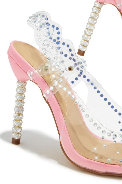 Gianella Embellished Slingback Pump Heels - Pink