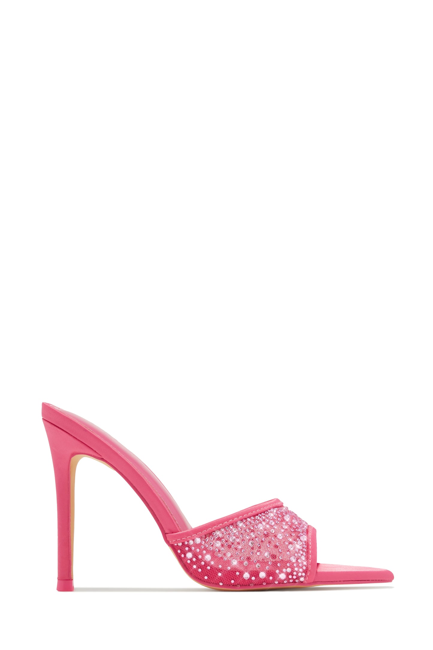 Kari Embellished High Heel Mules - Pink