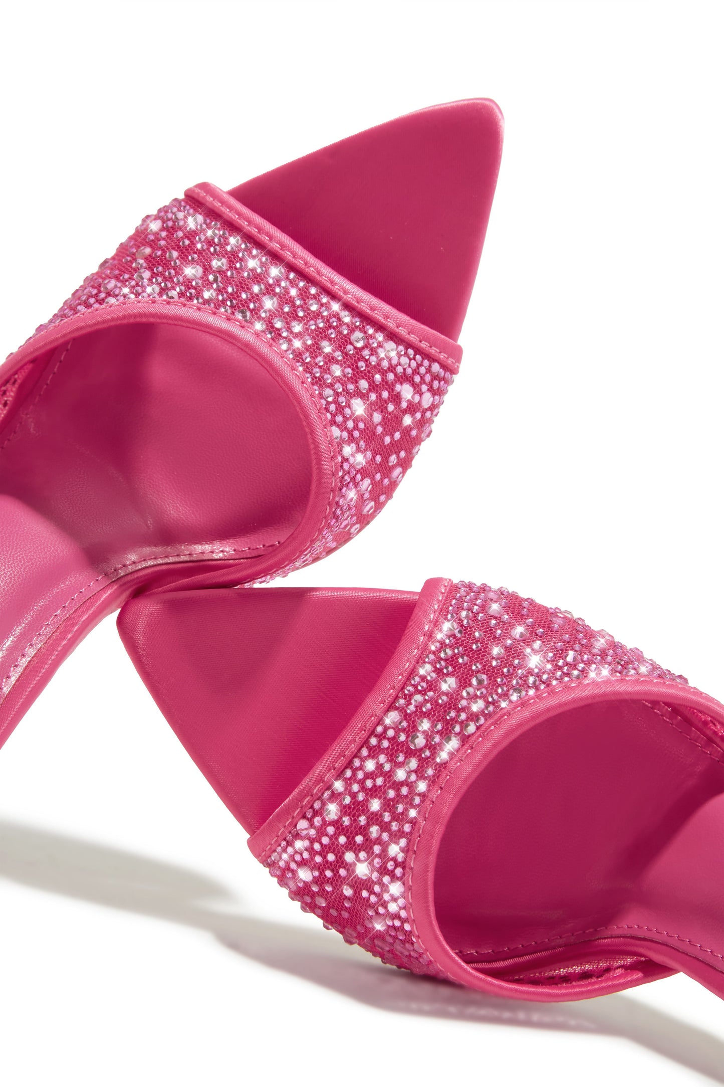 Kari Embellished High Heel Mules - Pink