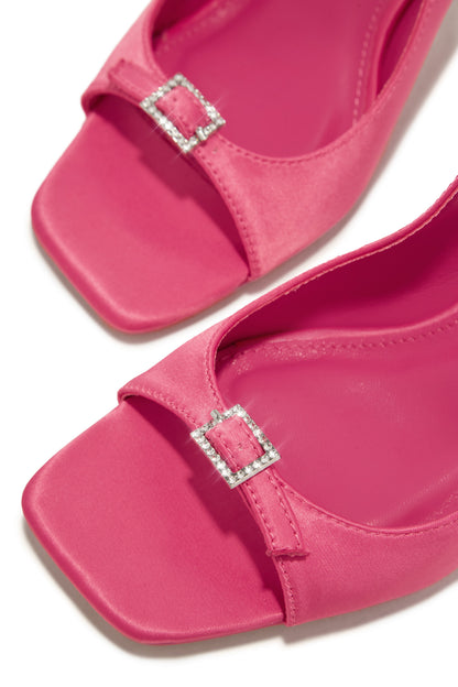 Ella Peep Toe Single Sole Heels - Pink