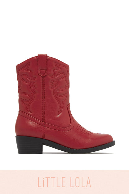 Mini Libby Kids Cowgirl Boots - Red