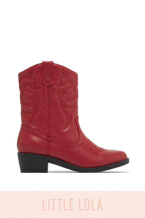 Mini Libby Kids Cowgirl Boots - Red