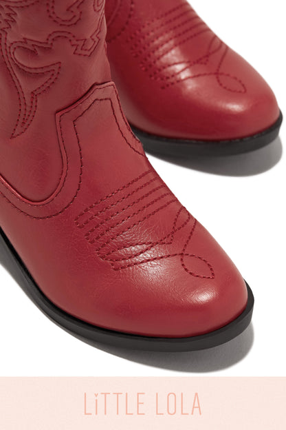 Mini Libby Kids Cowgirl Boots - Red