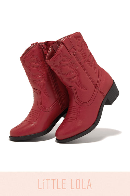 Mini Libby Kids Cowgirl Boots - Red