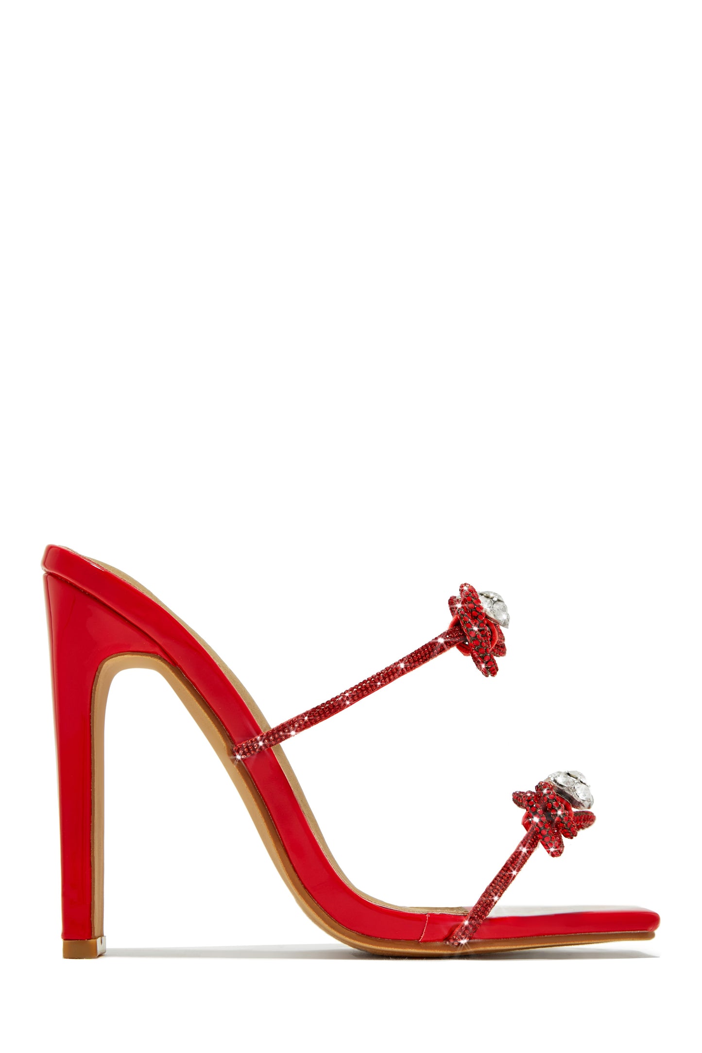 Life Is A Party Embellished High Heel Mules - Nude