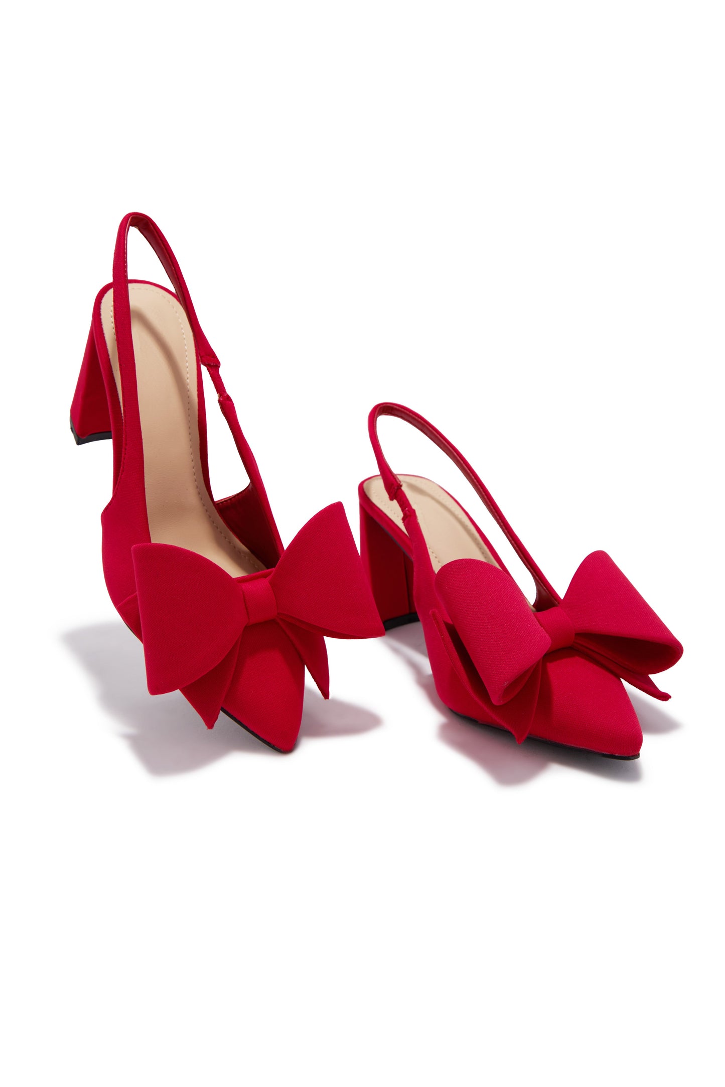 Tiffany Slingback Bow Pumps - Red