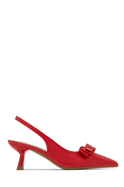 Alayna Mid Heel Slingback Pumps - Red