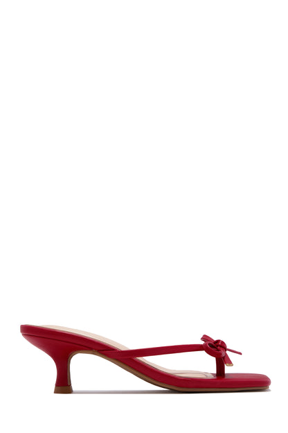 Amor Kitten Heel Mules - Red