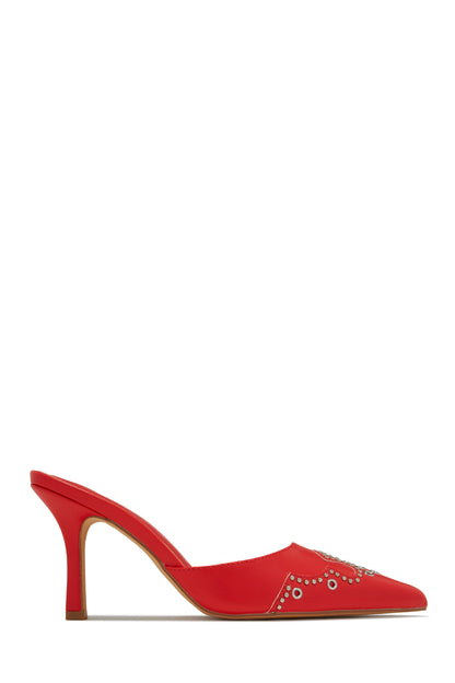 Lauryn Pump Heel Mules - White