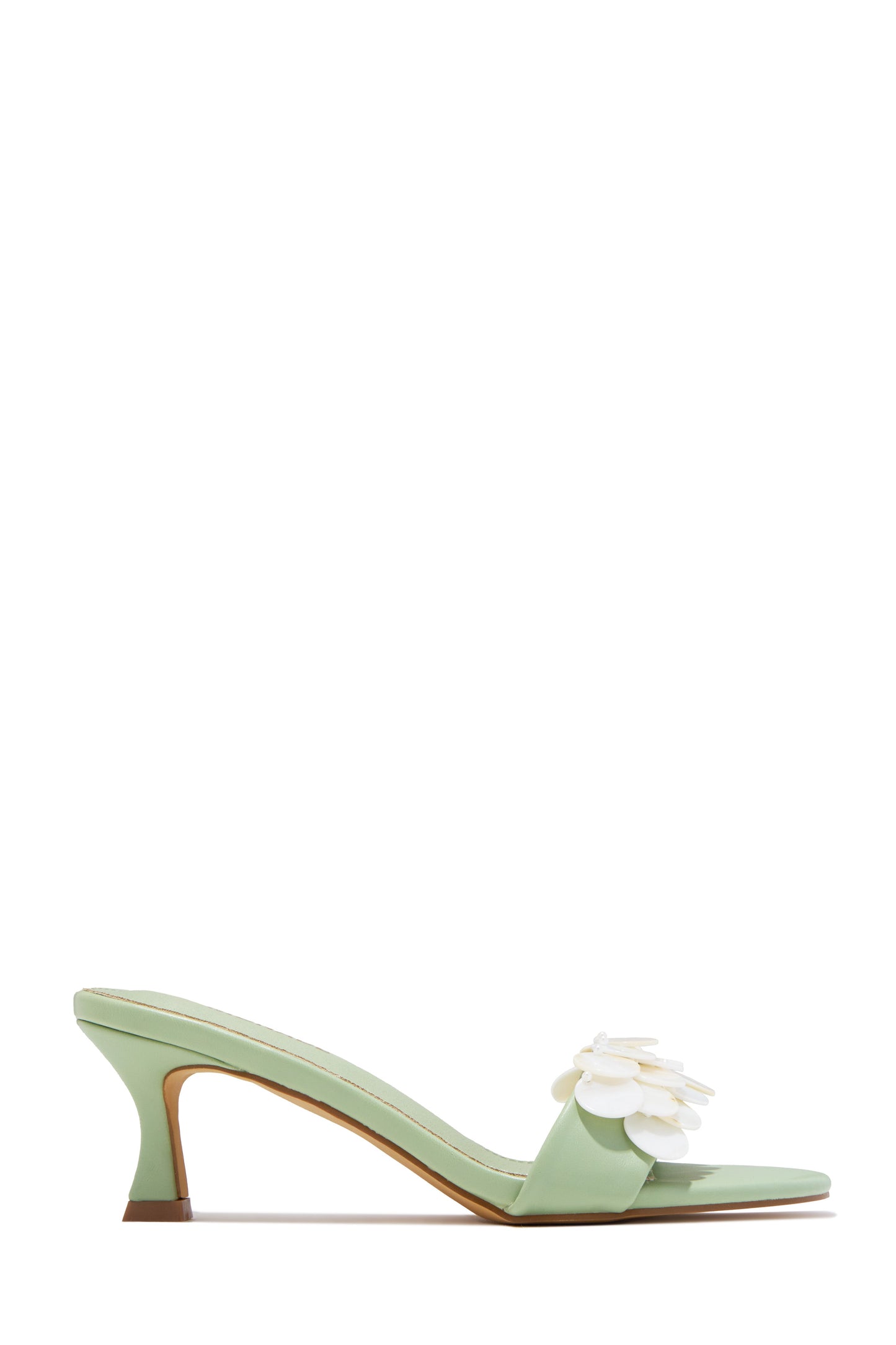 Clara Kitten Heel Mules - Sage