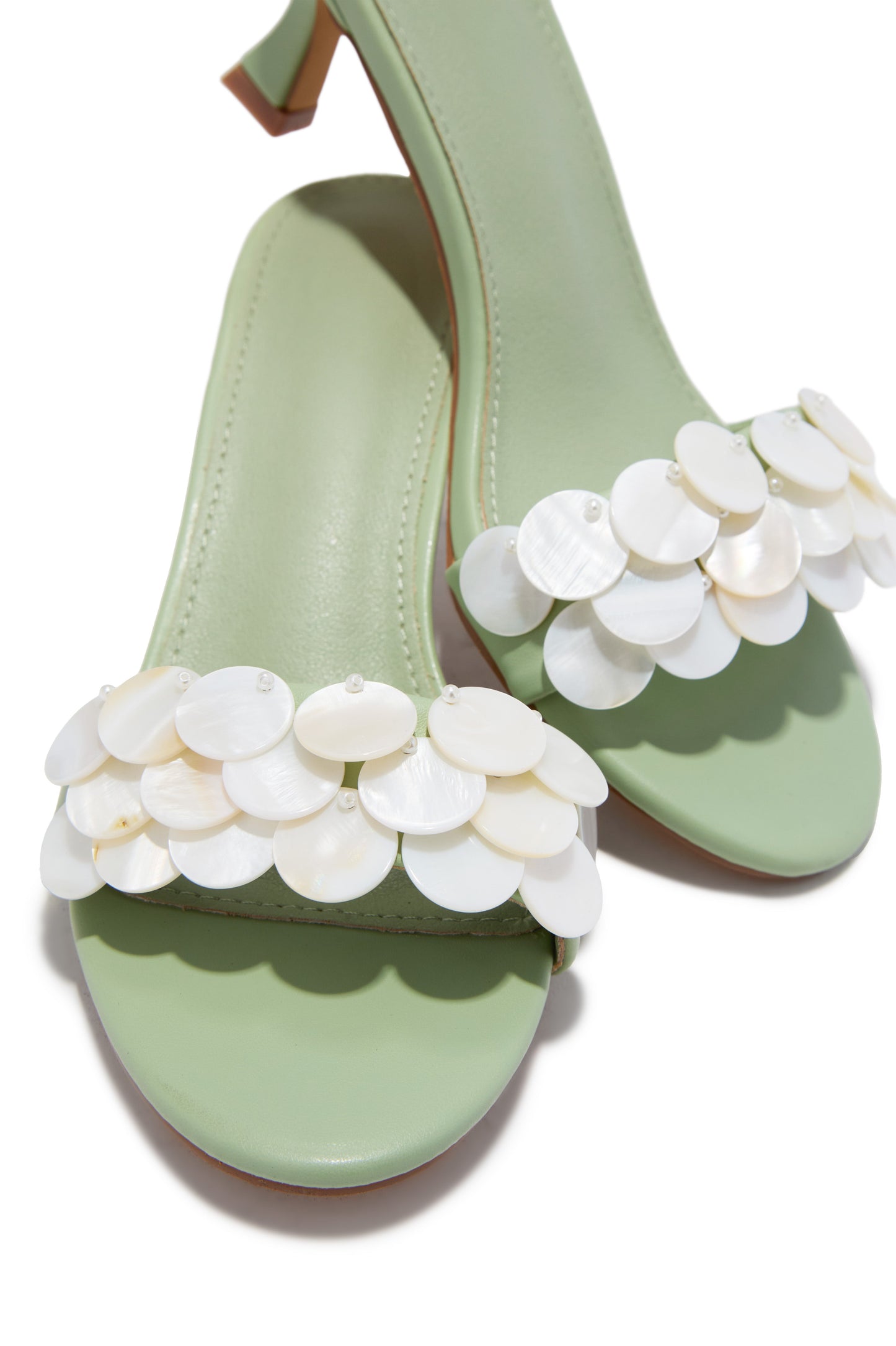 Clara Kitten Heel Mules - Sage
