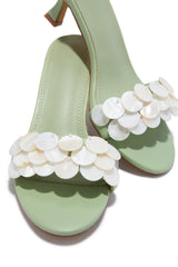 Clara Kitten Heel Mules - Sage