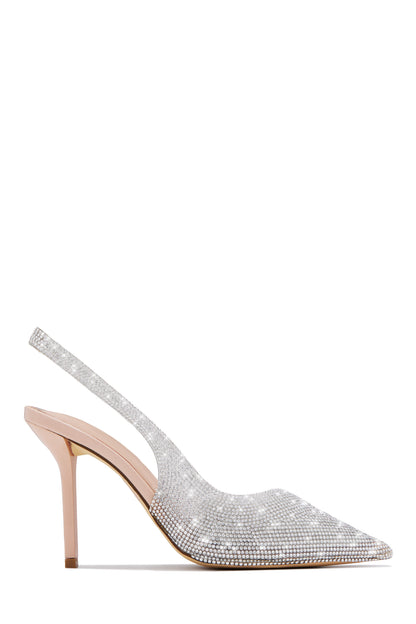 Scarlett Embellished Slingback Pumps - Nude