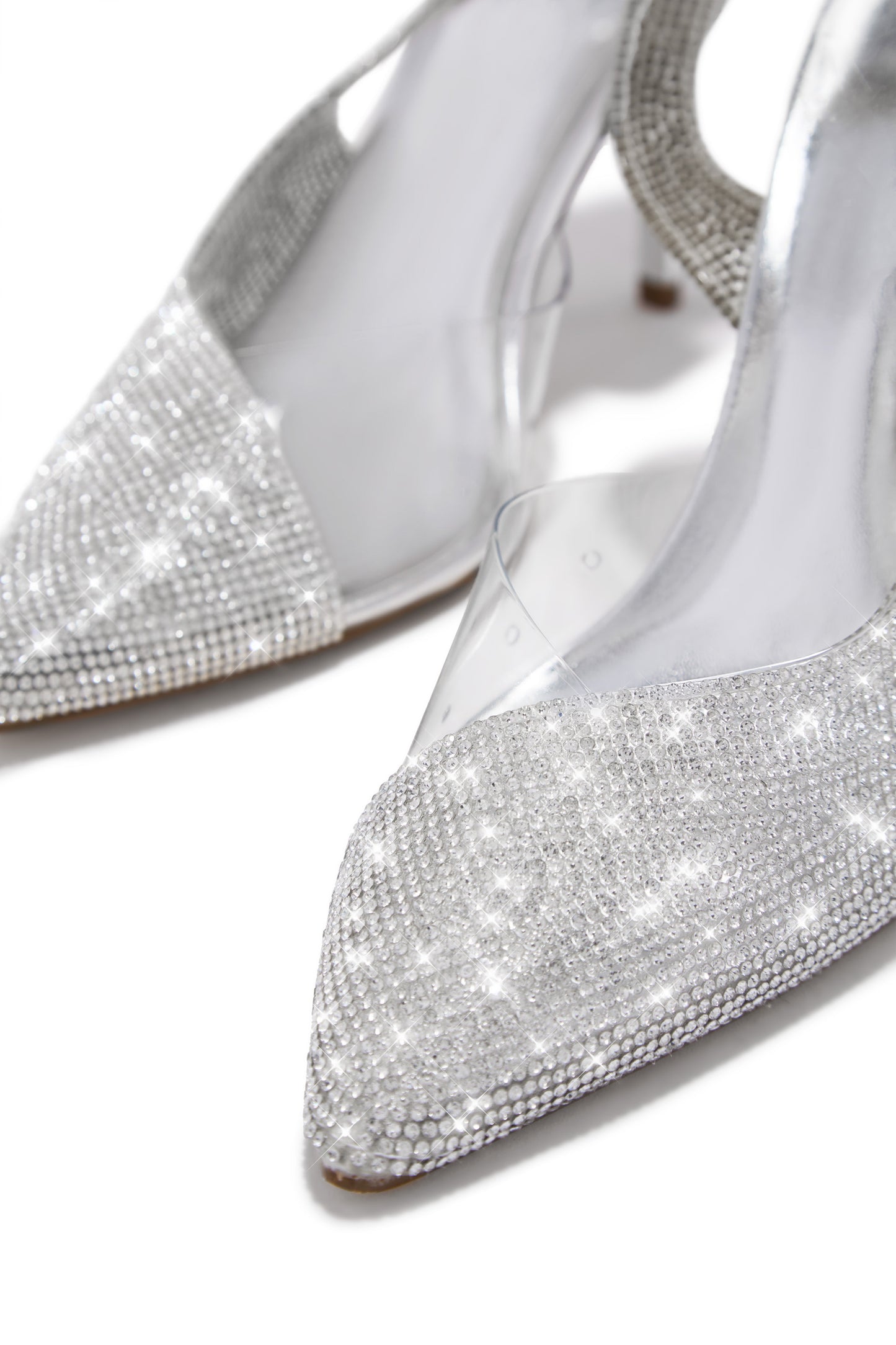 Scarlett Embellished Slingback Pumps - Silver