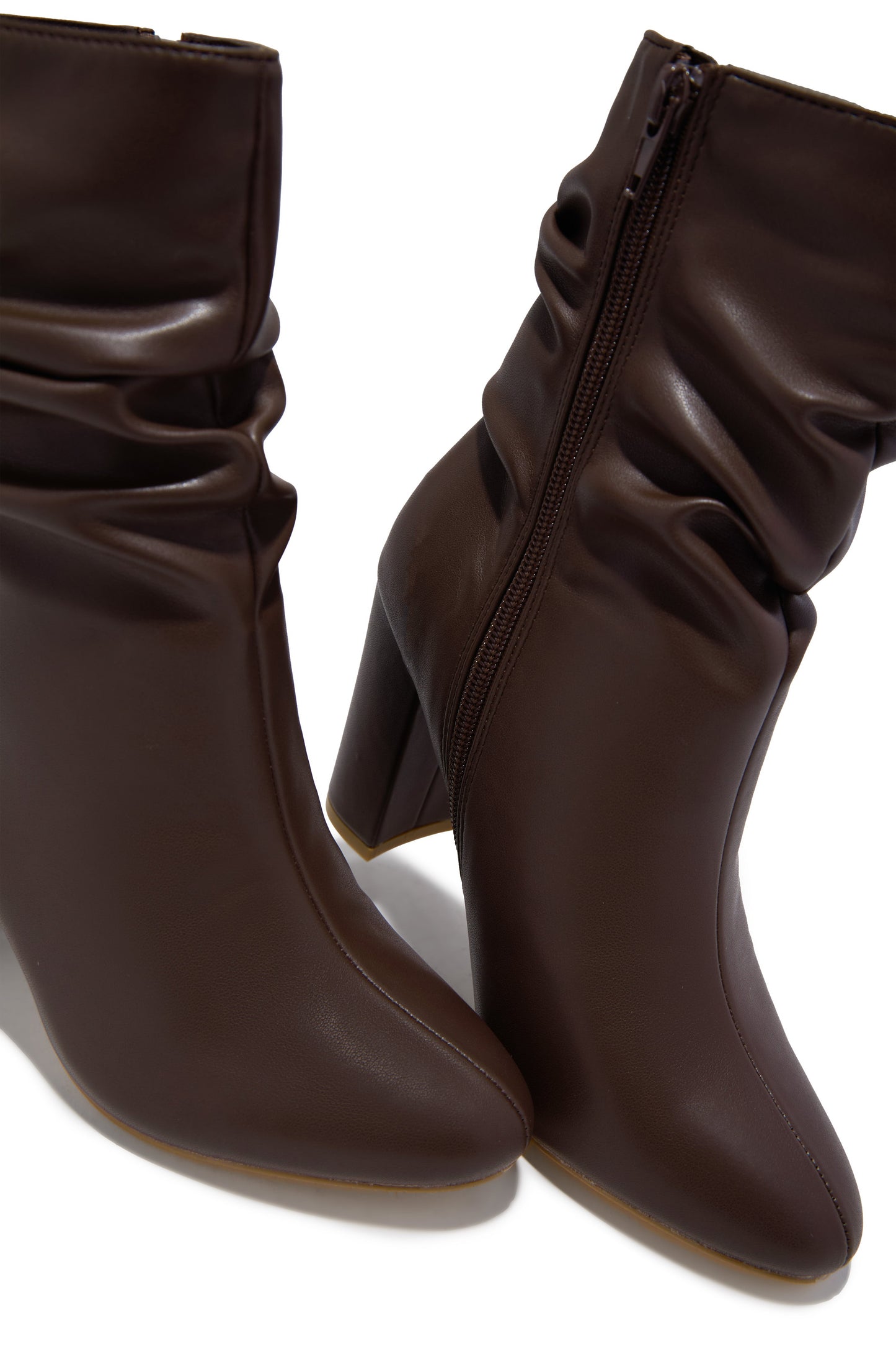 Sharon Block Heel Ankle Boot - Brown