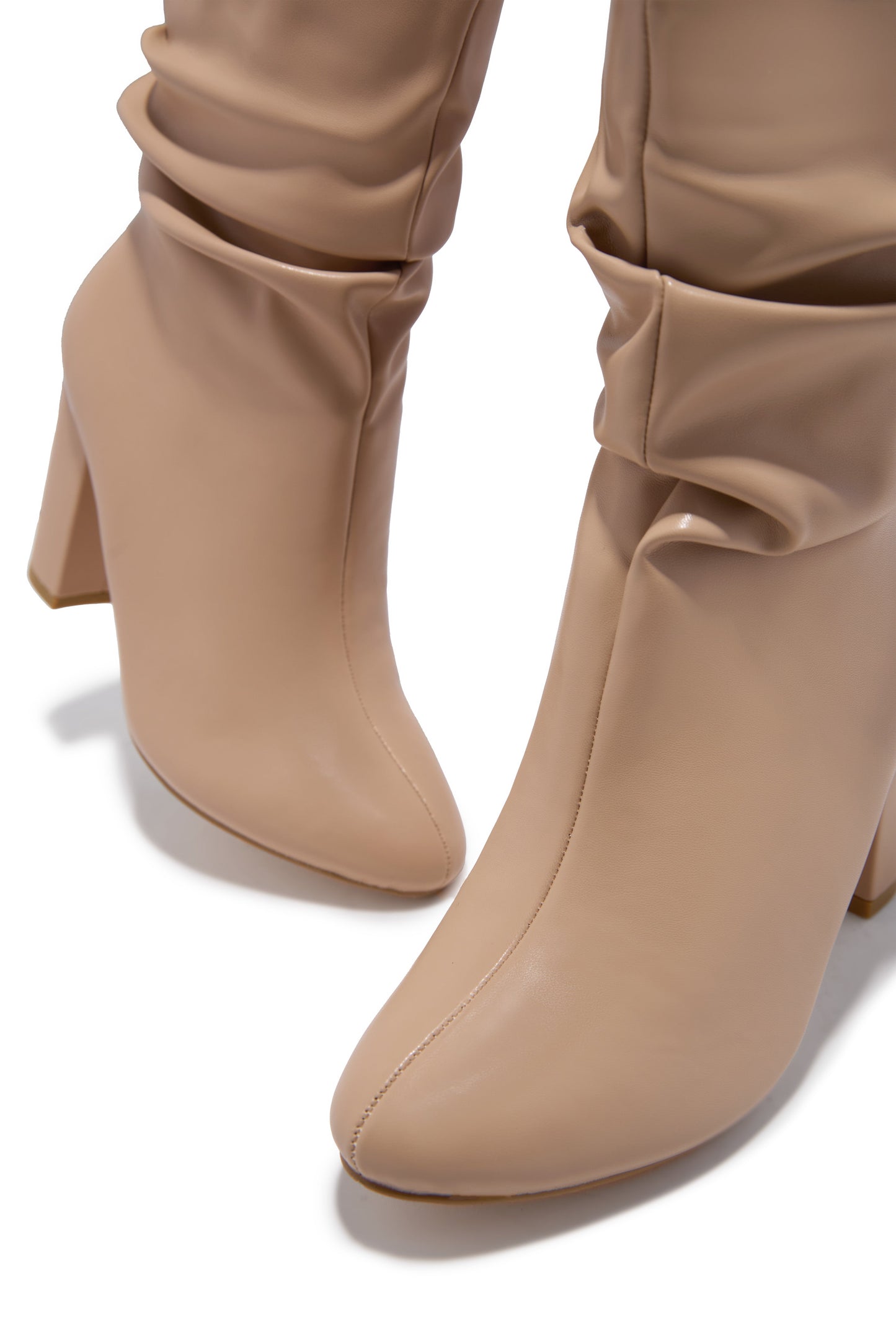 Sharon Block Heel Ankle Boot - Nude