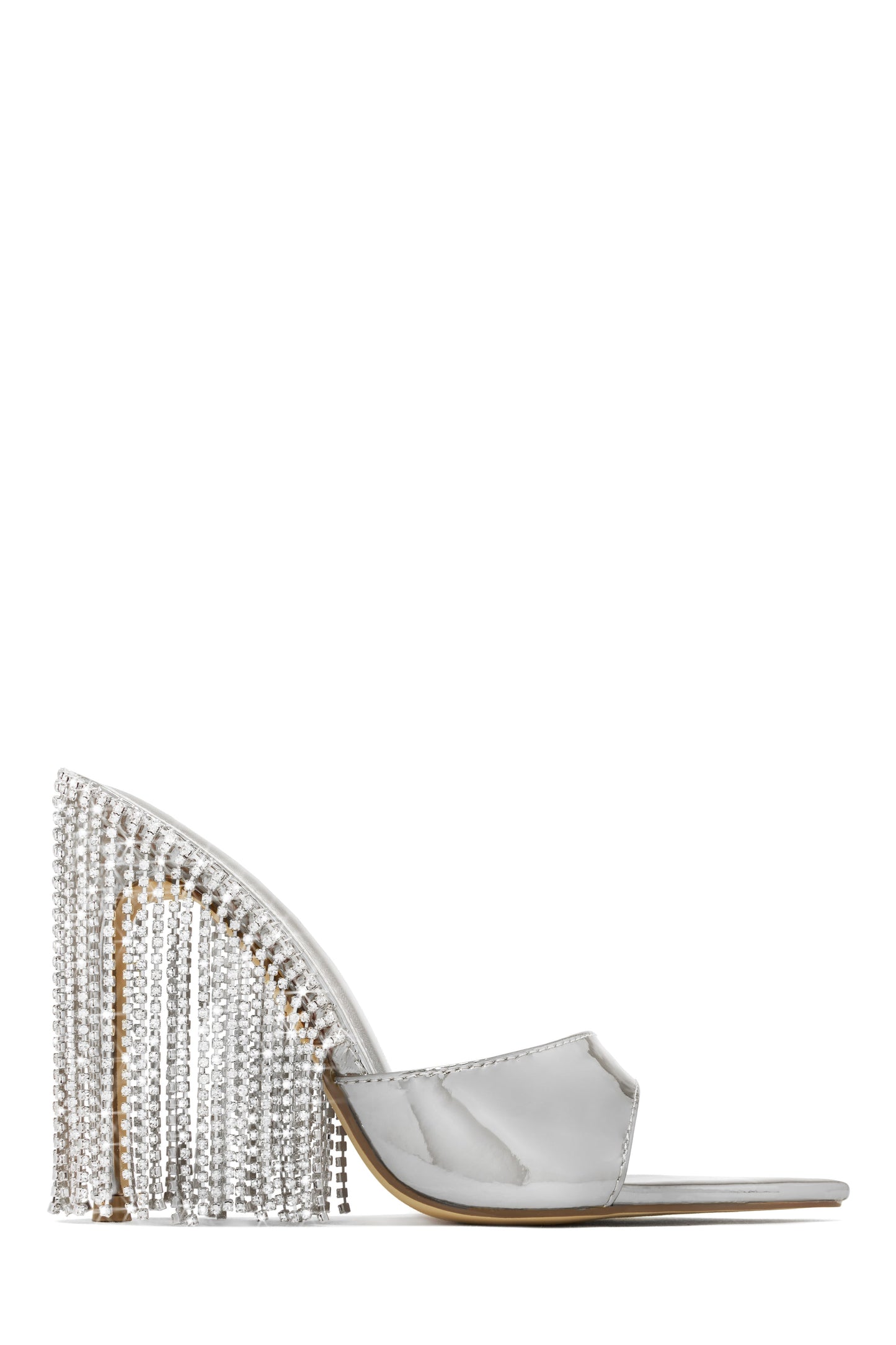 Atelier Dangle Embellished High Heel Mules - Silver