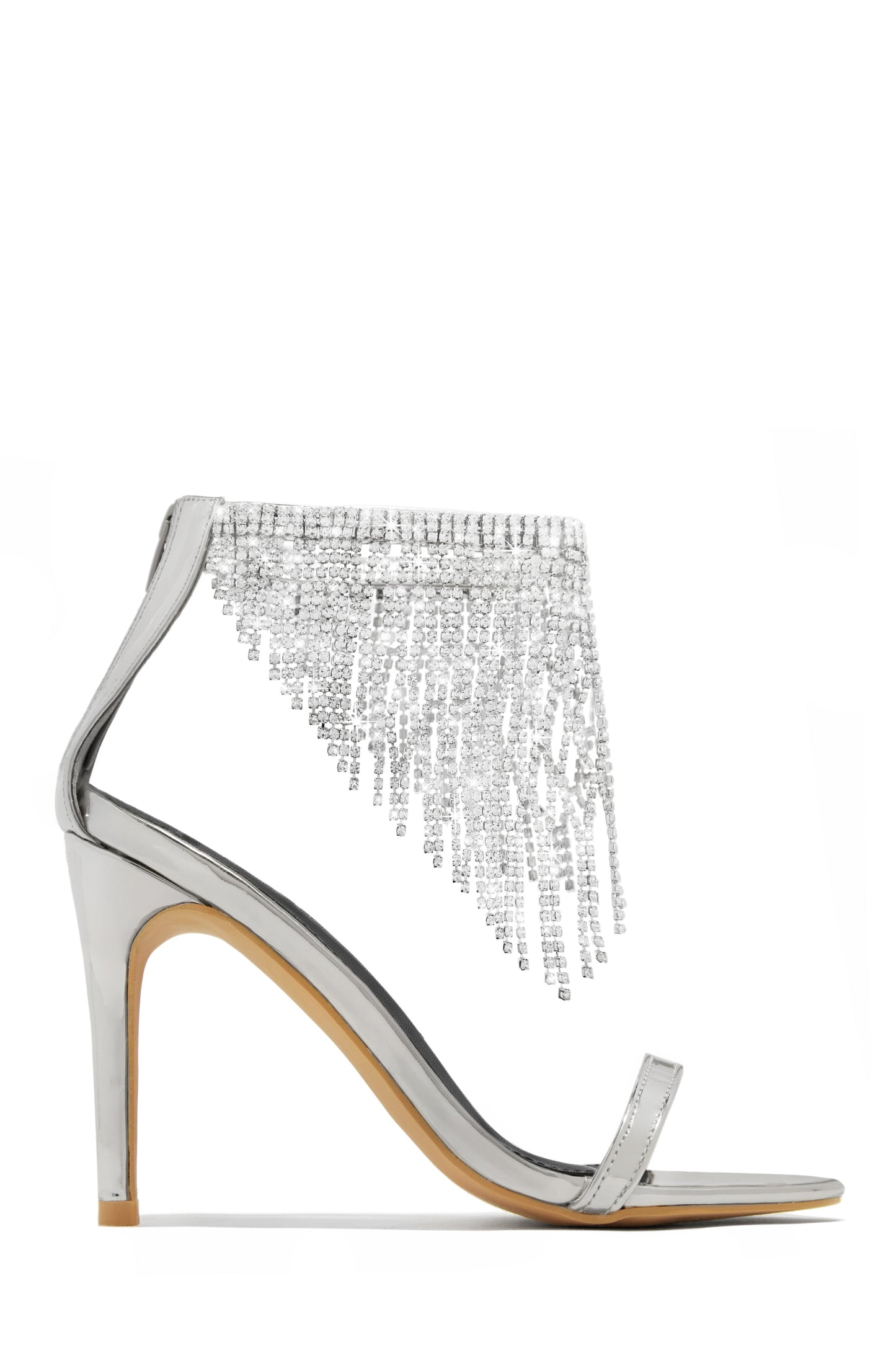 Formal Icon Embellished Dangle Heels - Silver