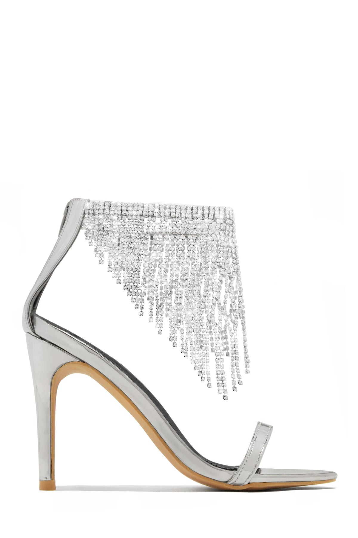 Formal Icon Embellished Dangle Heels - Silver