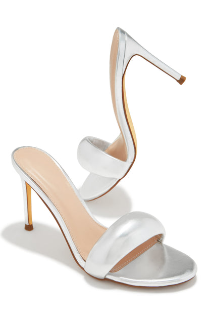 Alisha Mid Heel Mules - Silver