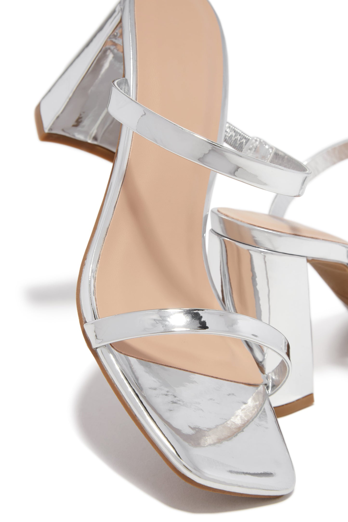 Jaynee Block Heel Mules - Silver