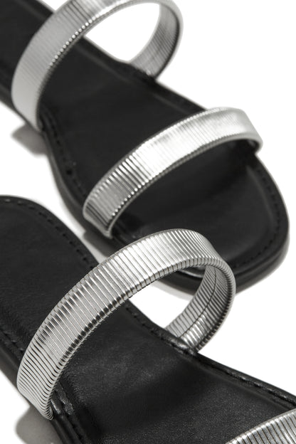 Villa Bonita Slip On Sandals - Black Silver