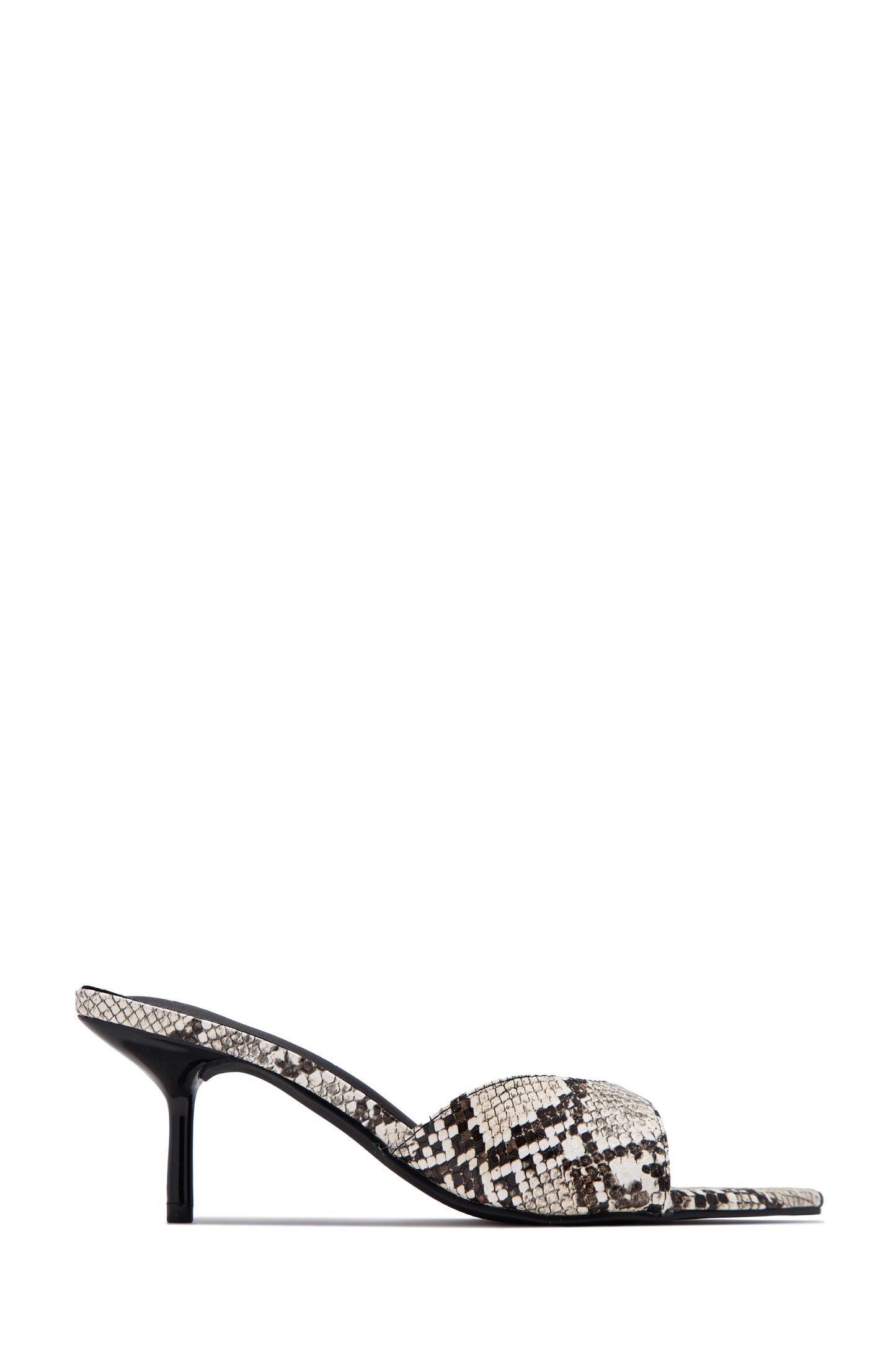 Myra Mid Heel Mules - Snake