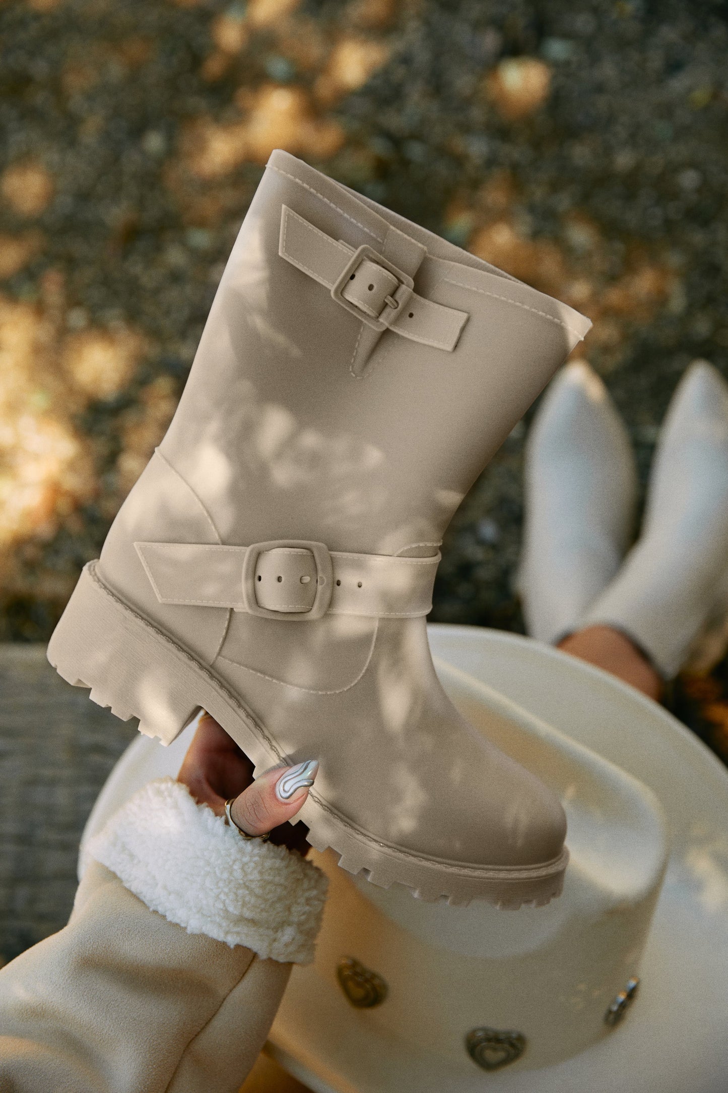 Stormy Water Resistant Rain Boots - Nude