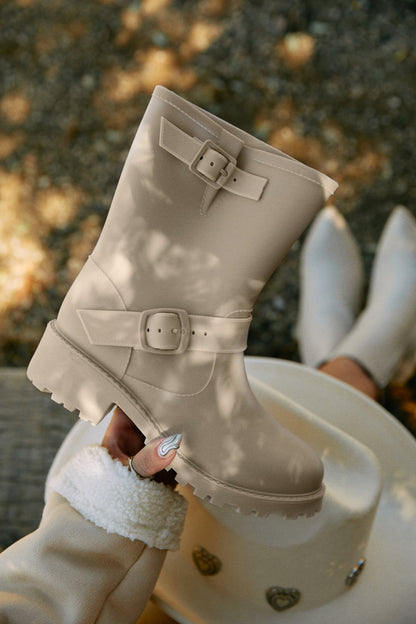 Stormy Water Resistant Rain Boots - Nude