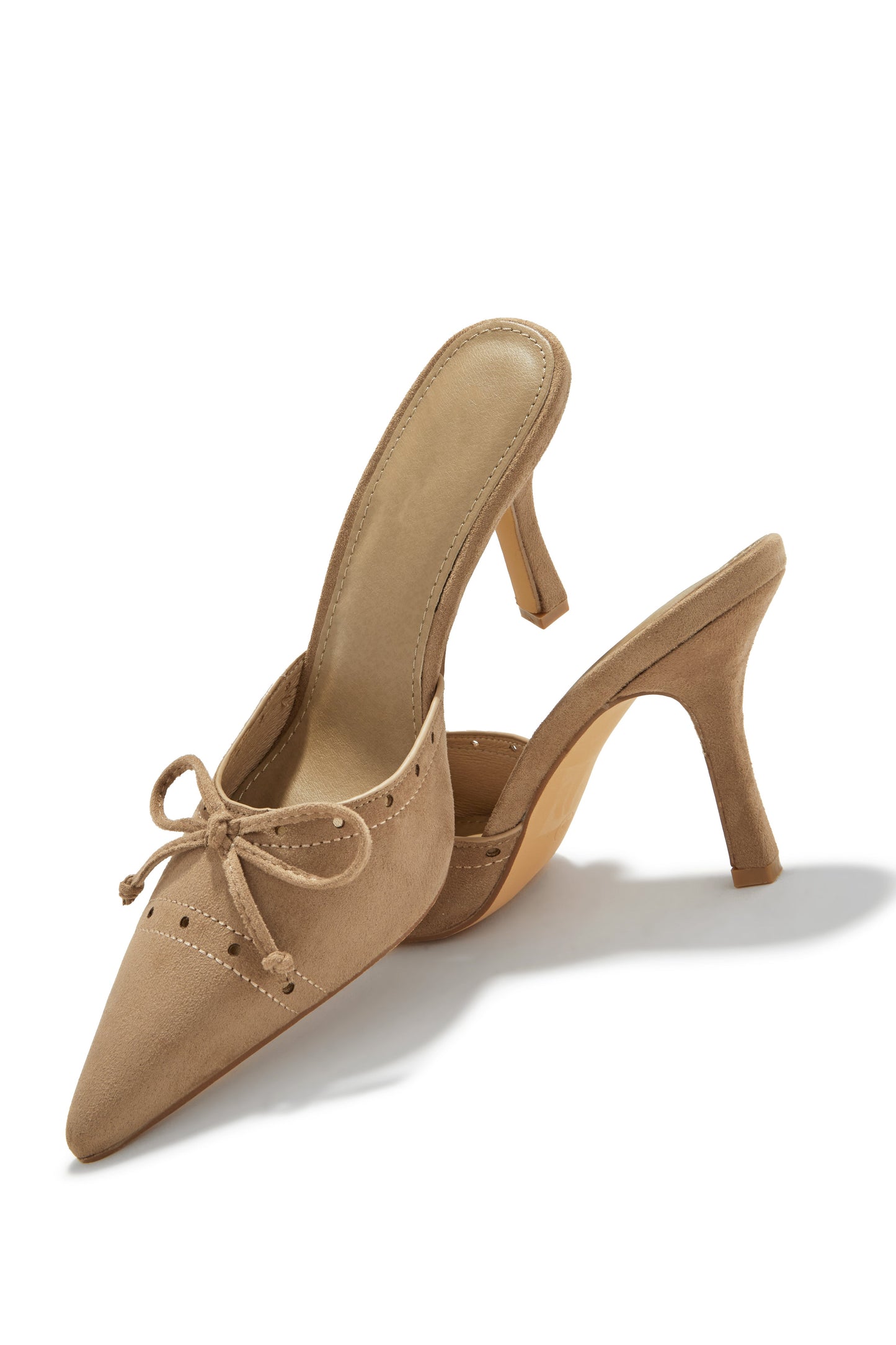 Coraima Mule Heel Pumps - Nude