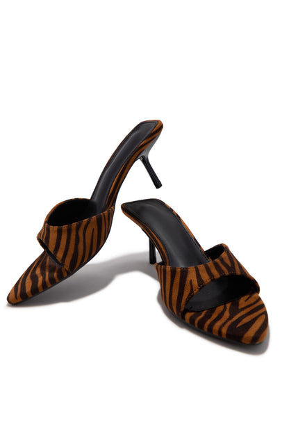 Myra Mid Heel Mules - Tiger
