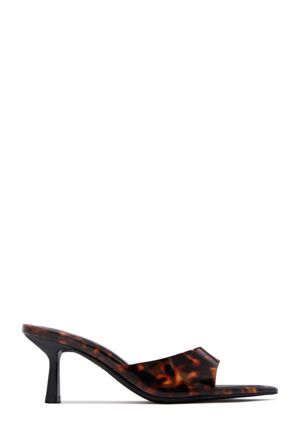 Kristie Mid Heel Mules - Tortoise