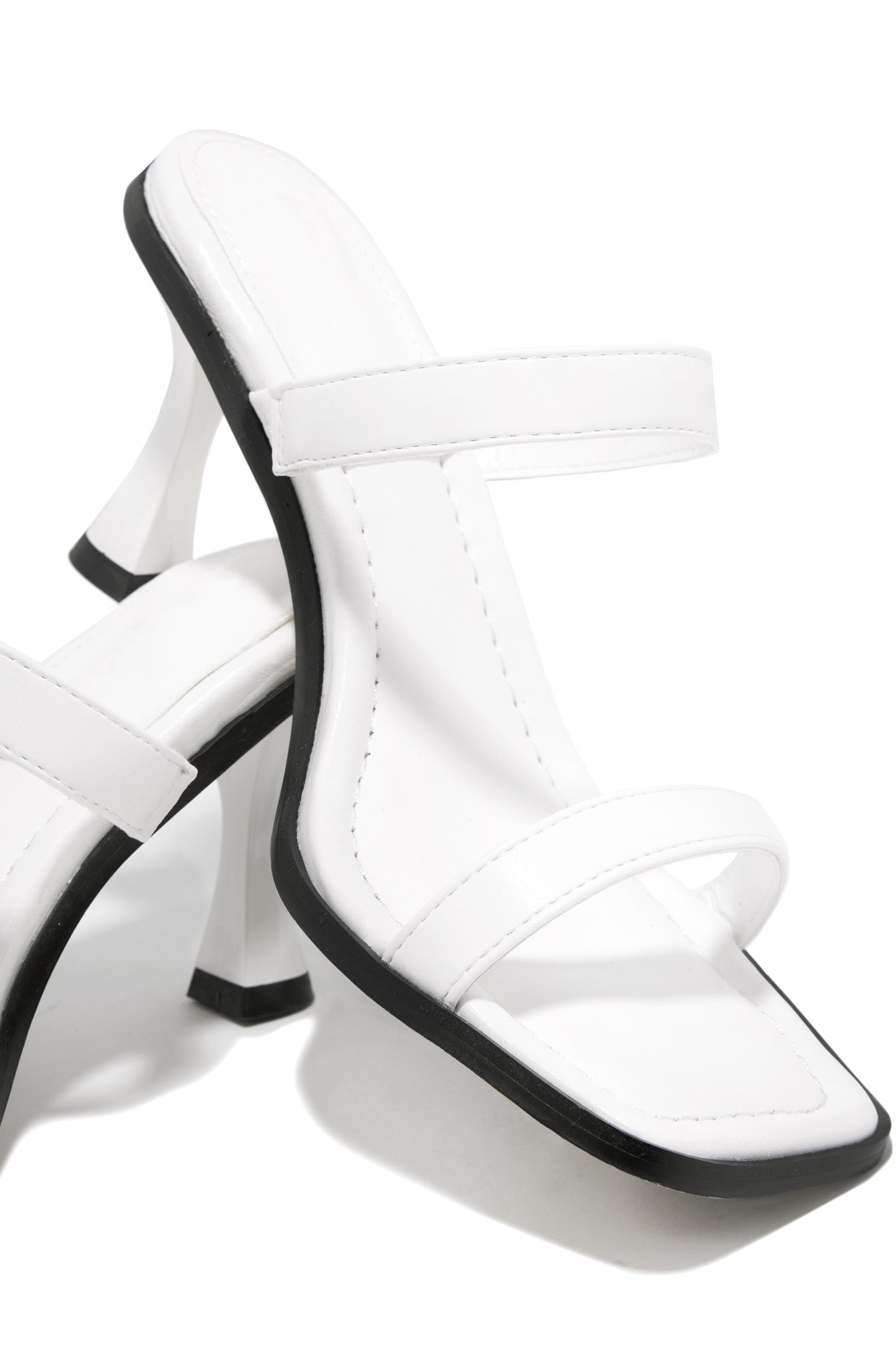 Raylen Mid Heel Mules - White