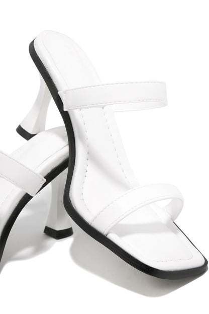 Raylen Mid Heel Mules - White