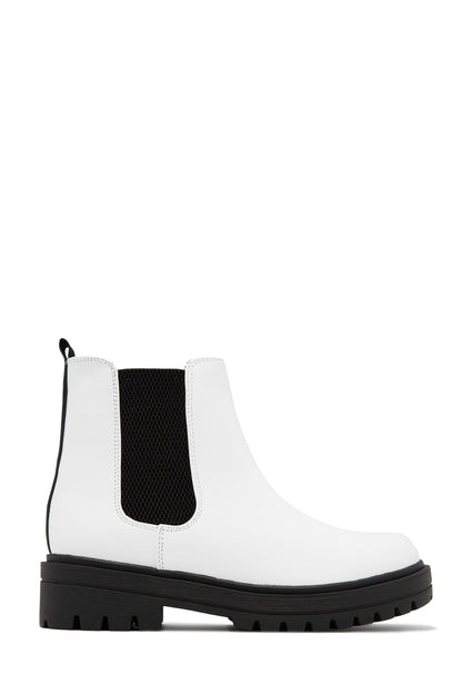 Nicolo Pull On Chelsea Boots - White